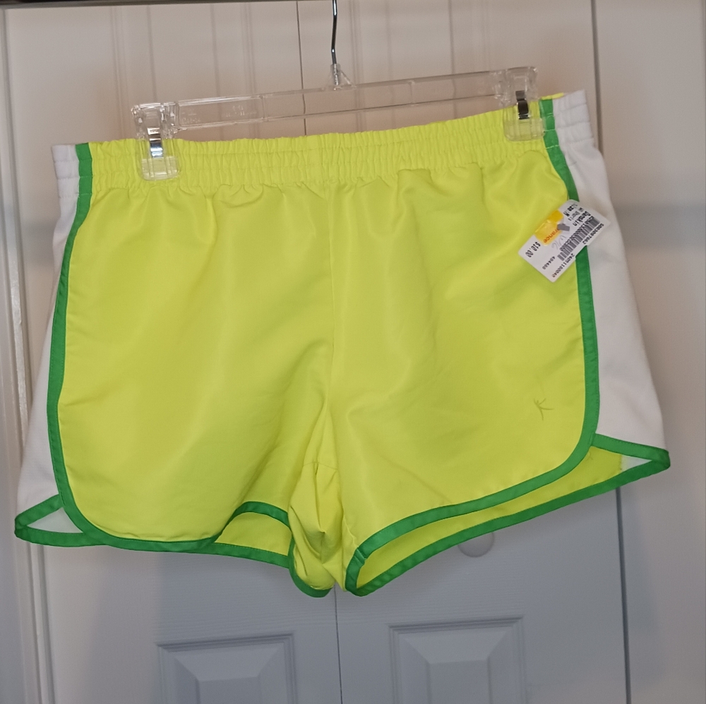 Danskin Now Yellow/Green Shorts without liner Size Medium